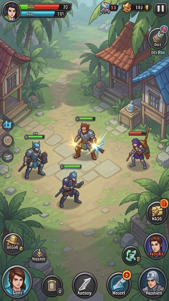 Screenshot 1 menunjukkan karakter utama dalam aksi.