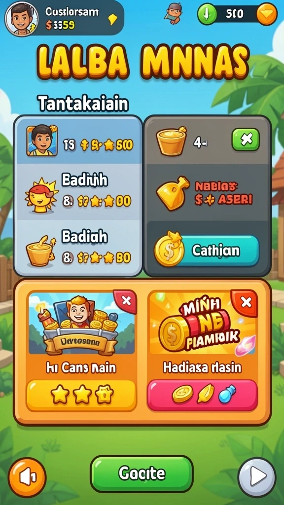 Lihat berbagai item menarik yang tersedia untuk dimainkan.