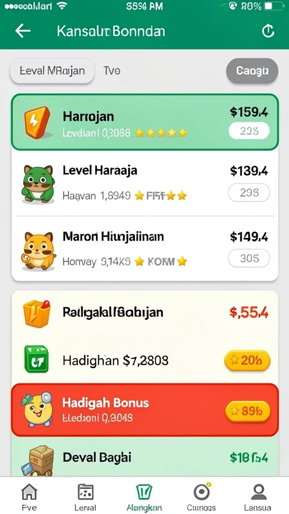 Gambar ketiga menampilkan fitur sosial dengan leaderboard.