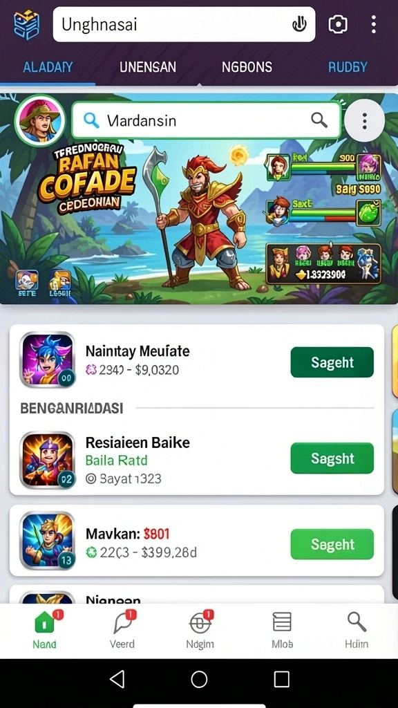 Leaderboard yang menampilkan skor pemain terbaik dan tantangan.
