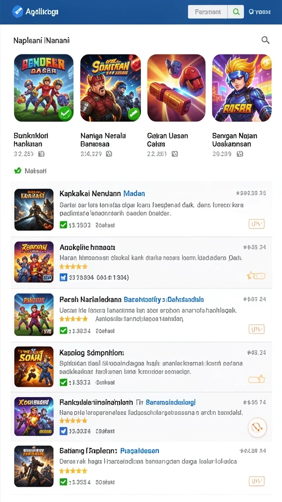 Berbagai pilihan permainan yang dapat dipilih sesuai selera.